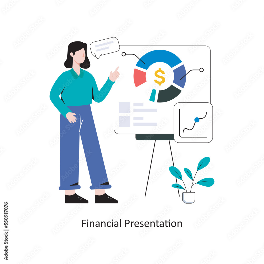 Financial Presentation flat style design vector illustration. stock illustration Financial Presentation flat style design vector illustration. stock illustration