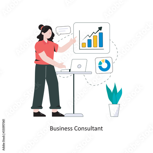 Business Consultant flat style design vector illustration. stock illustration © Designer`s Circle 