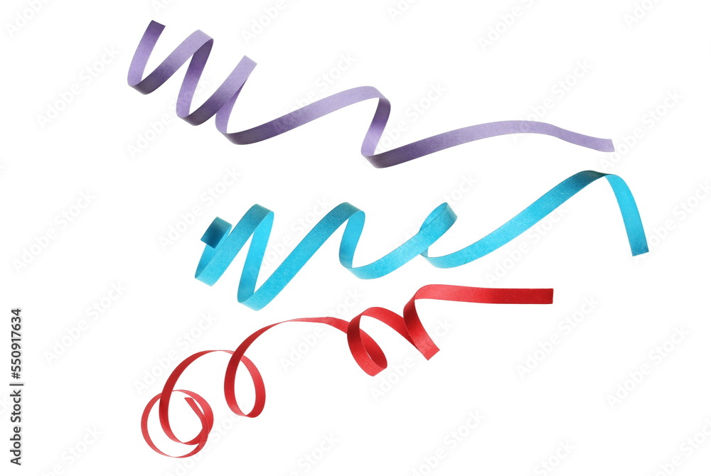 Colorful spiral paper ribbon on white, clipping path Colorful spiral paper ribbon on white, clipping path