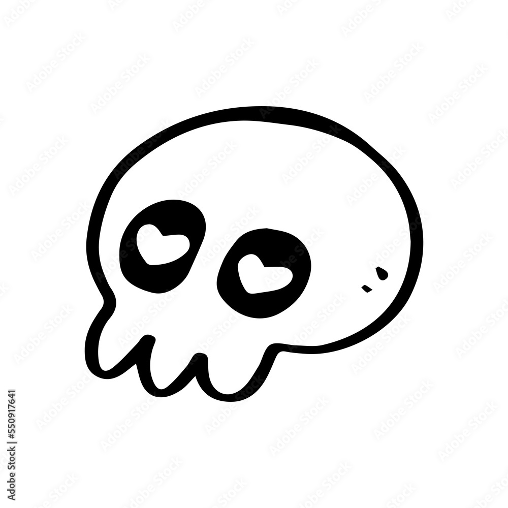 Fototapeta premium Love skull hand drawn illustration