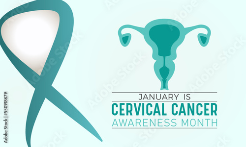 Cervical cancer awareness month is observed every year in january. January is cervical cancer awareness month. Vector template for banner, greeting card, poster with background. Vector illustration.