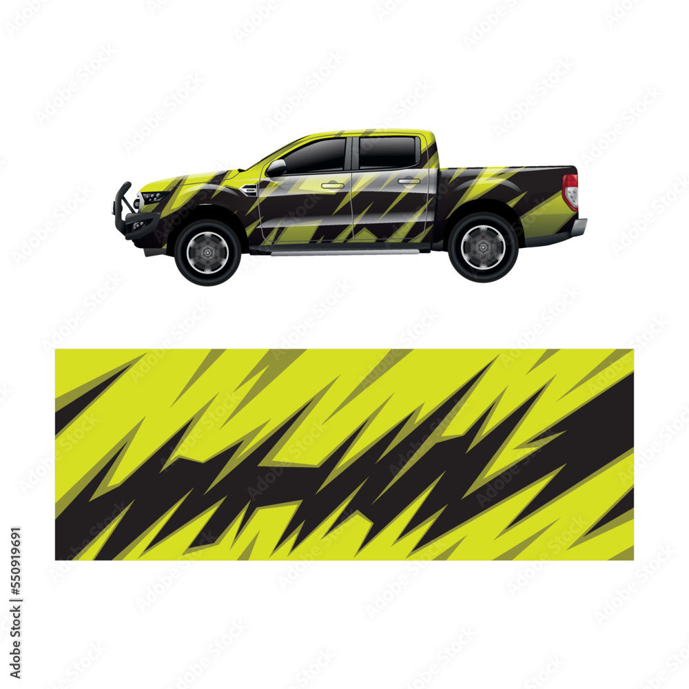 Naklejka premium Car decal wrap design vector