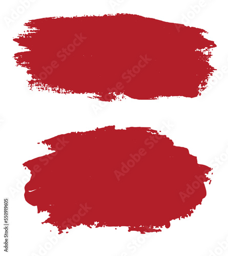 Rote Farbflächen mit Pinsel gemalt