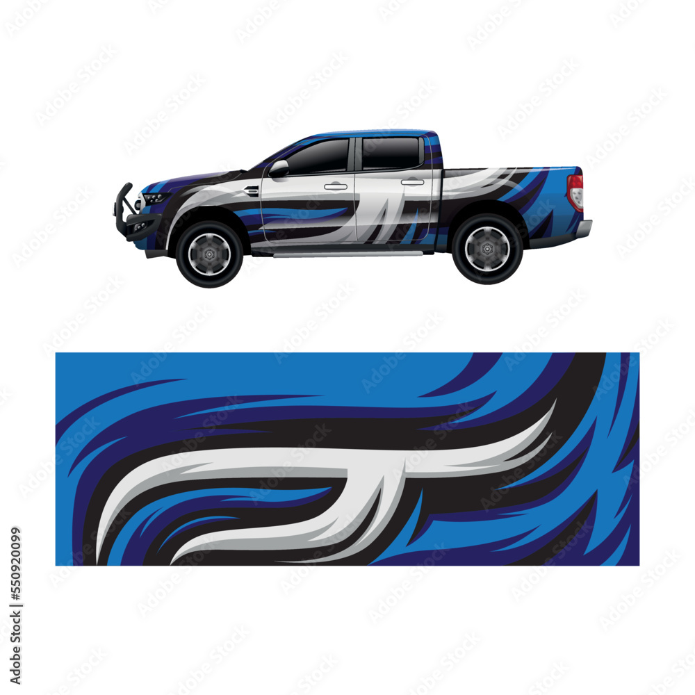Fototapeta premium Car decal wrap design vector