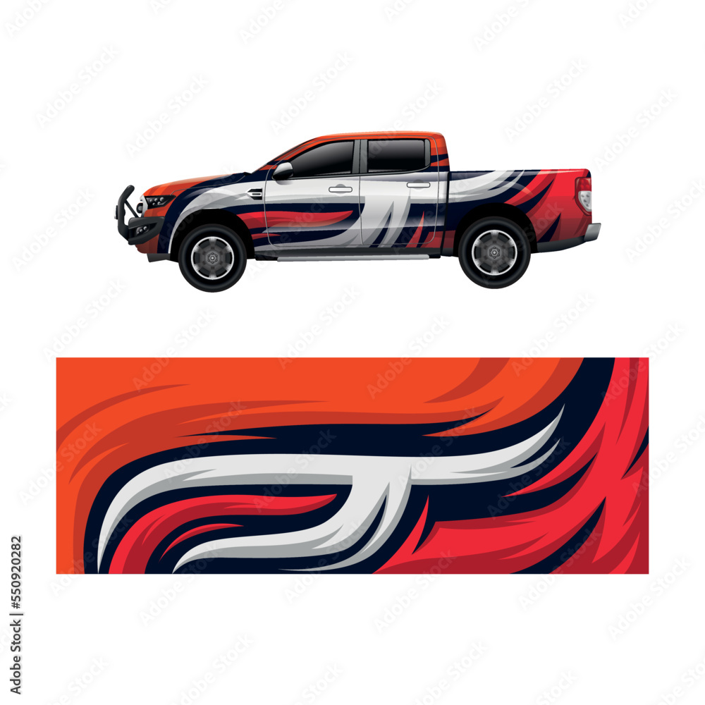 Fototapeta premium Car decal wrap design vector
