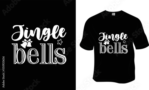Jingle bells t-shirt design, Ready to print for apparel, poster, and illustration. Modern, simple, lettering.