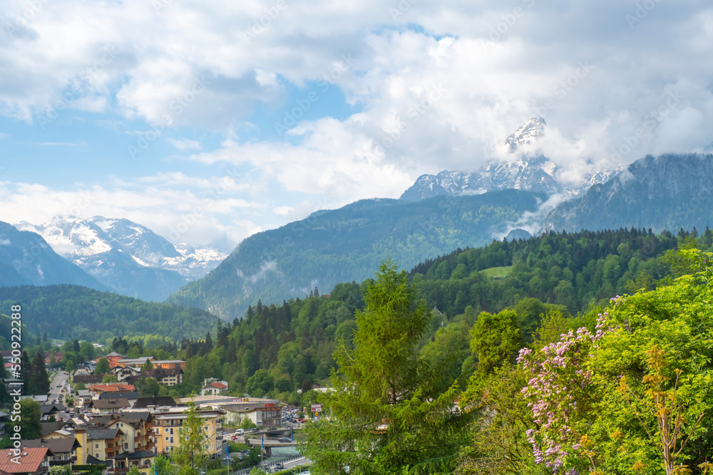 Berchtesgaden famous historic town and mountains in Nationalpark Berchtesgadener Land, Upper Bavaria, Germany Berchtesgaden famous historic town and mountains in Nationalpark Berchtesgadener Land, Upper Bavaria, Germany