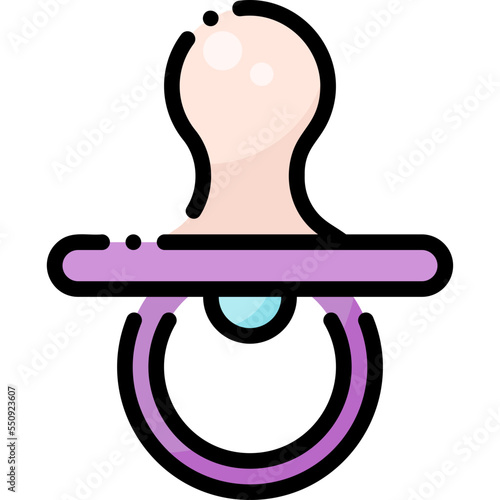 Pacifier Baby Kid Child Children Smiley Emoticon Face Filled Color icon