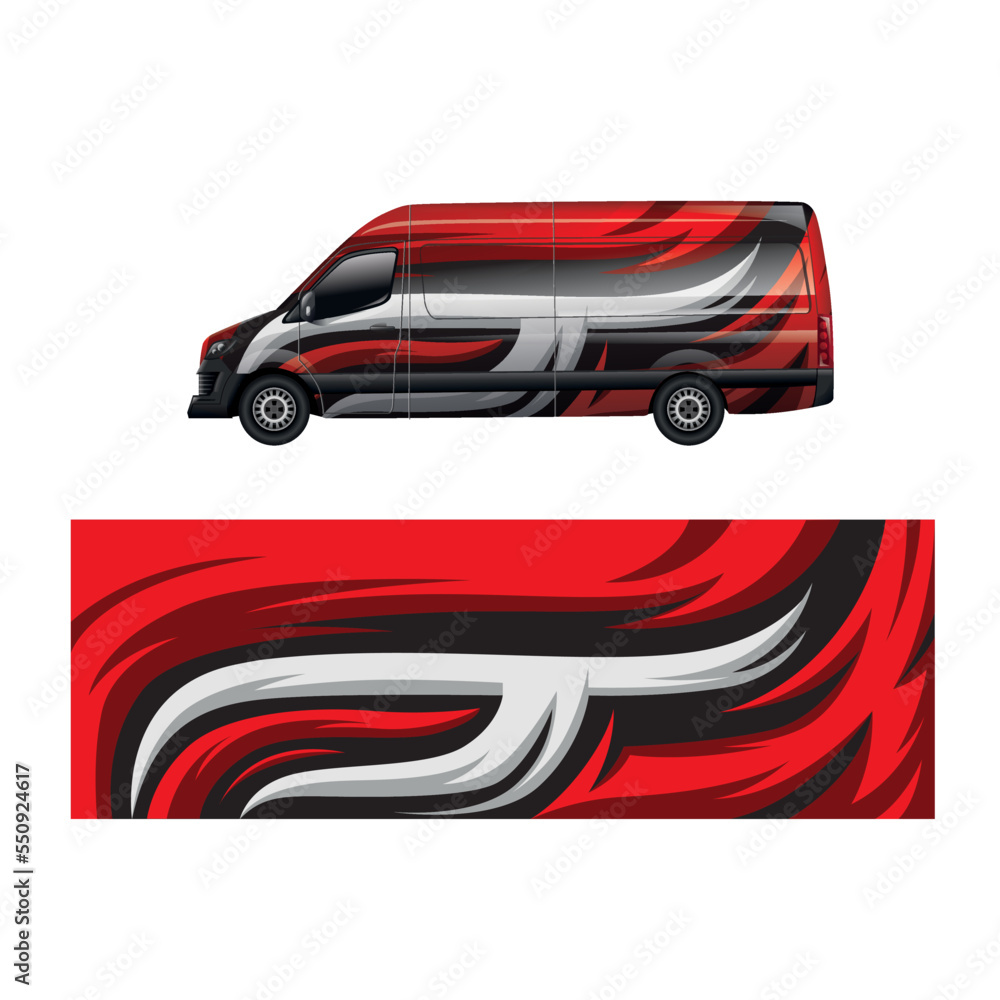 Car decal wrap design vector