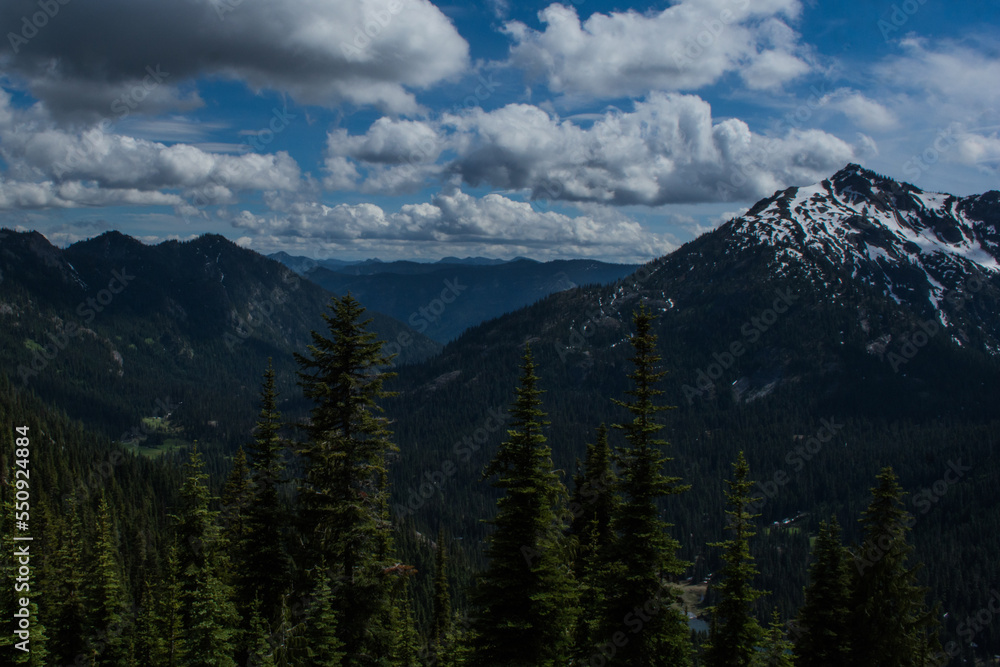 Alpine Lakes Wilderness Washington valley vista Deep Lake Trail Alpine Lakes Wilderness Washington valley vista Deep Lake Trail