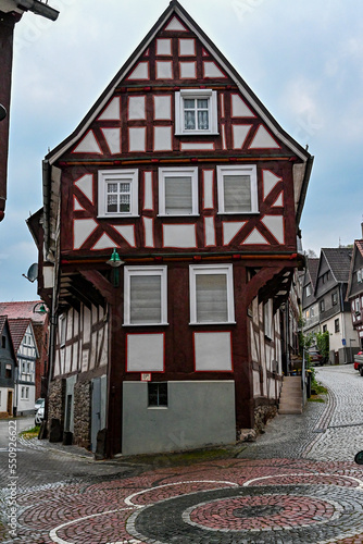 Fachwerkhaus in der Altstadt von Biedenkopf, Hessen, Deutschland