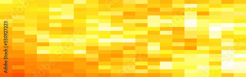 Abstract yellow and orange gradient rectangles mosaic banner background. Vector illustration.