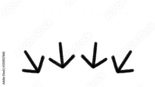 Wallpaper Mural Four doodle arrows pointing down, hand drawn stop motion animation Torontodigital.ca