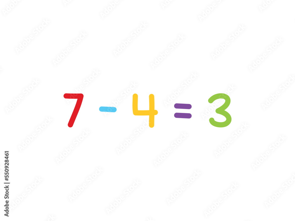 subtraction mathematics for children vector template subtraction mathematics for children vector template
