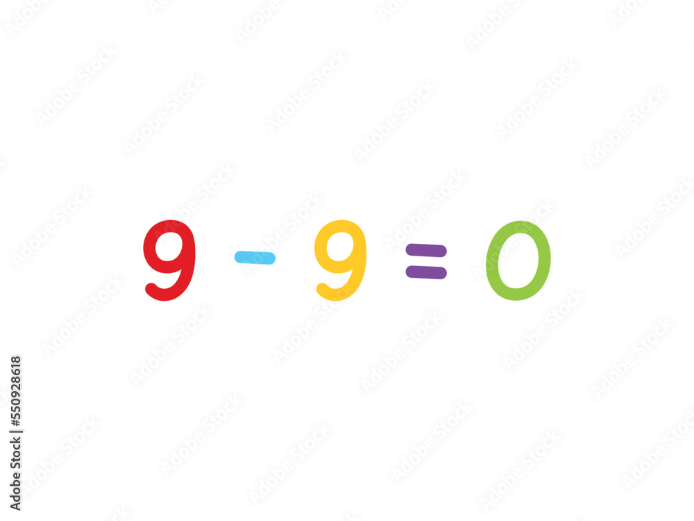 Fototapeta premium subtraction mathematics for children vector template