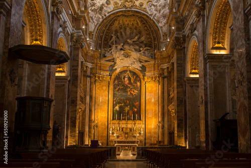 Interior of the church of San Luigi dei Francesi in Rome, Italy. photo