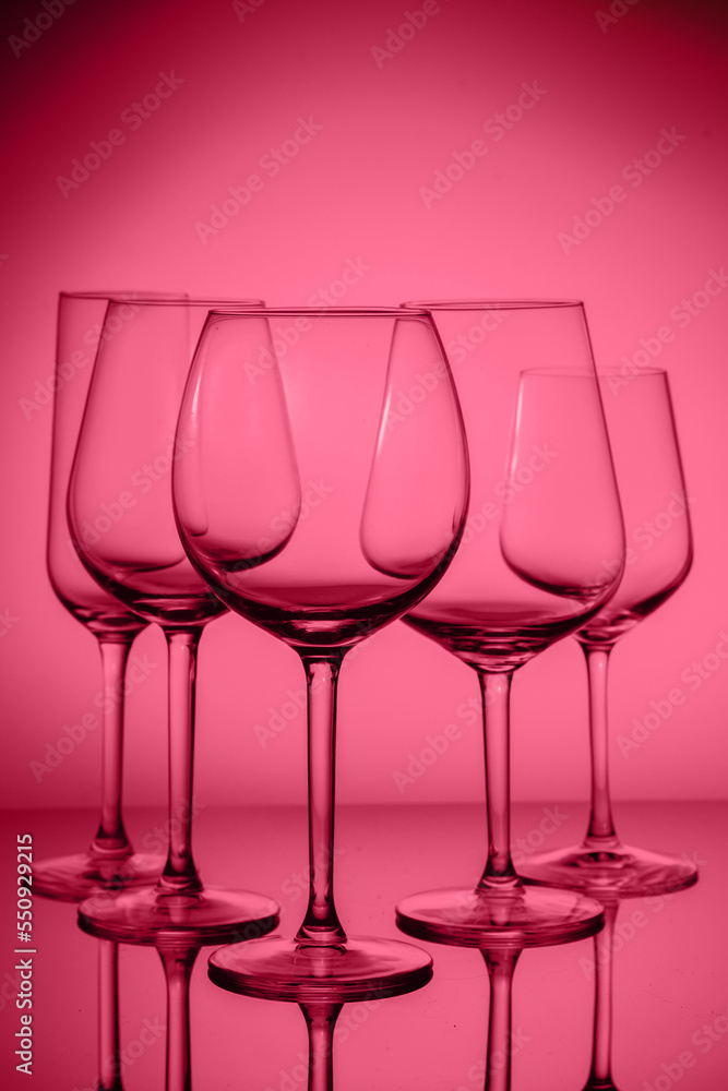 Wine glasses on blue Wine glasses on blue