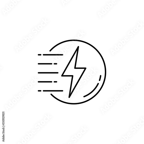 Fast charging car electric icon thin outline vector