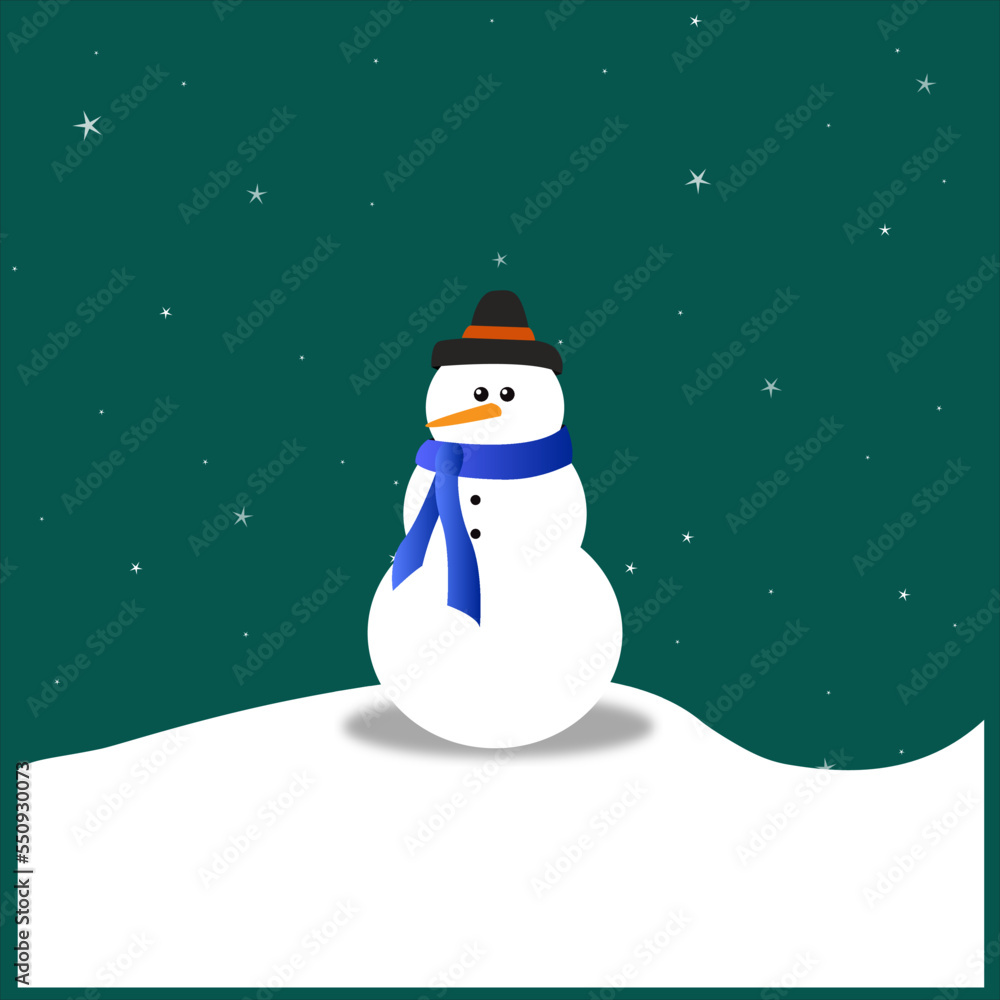 Fototapeta premium Vector snowman on isolated background