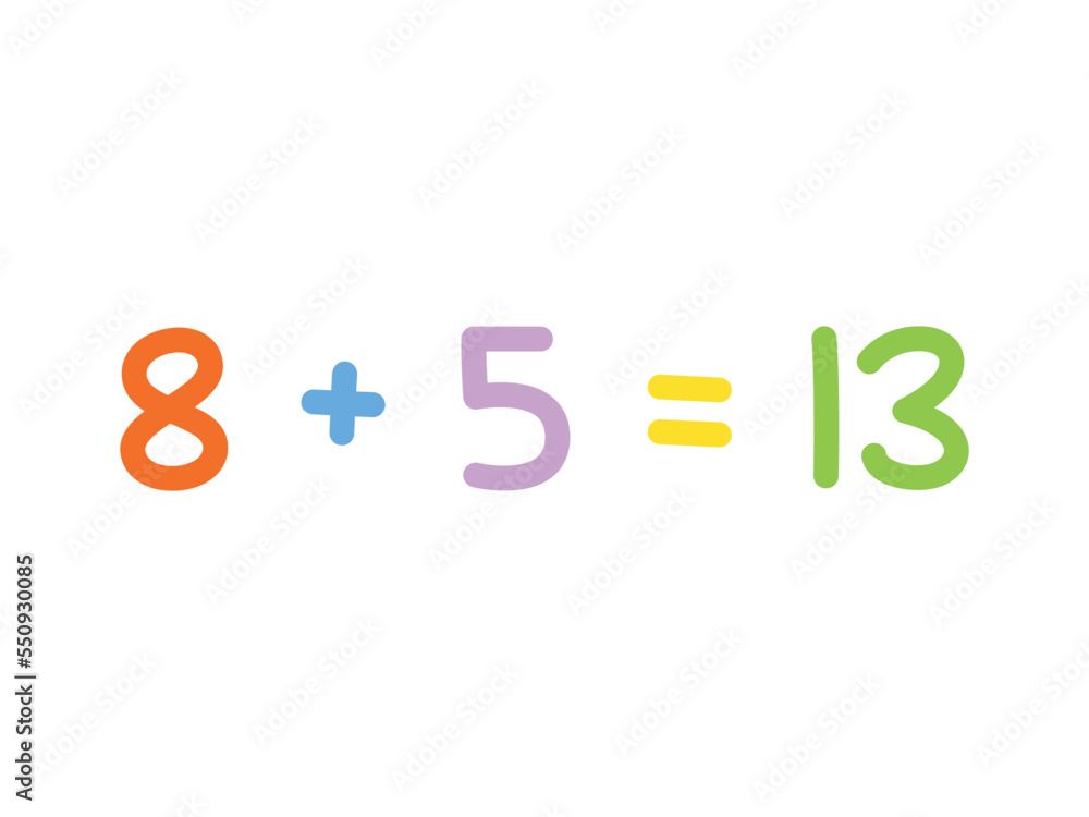 Naklejka premium addition mathematics for children vector template