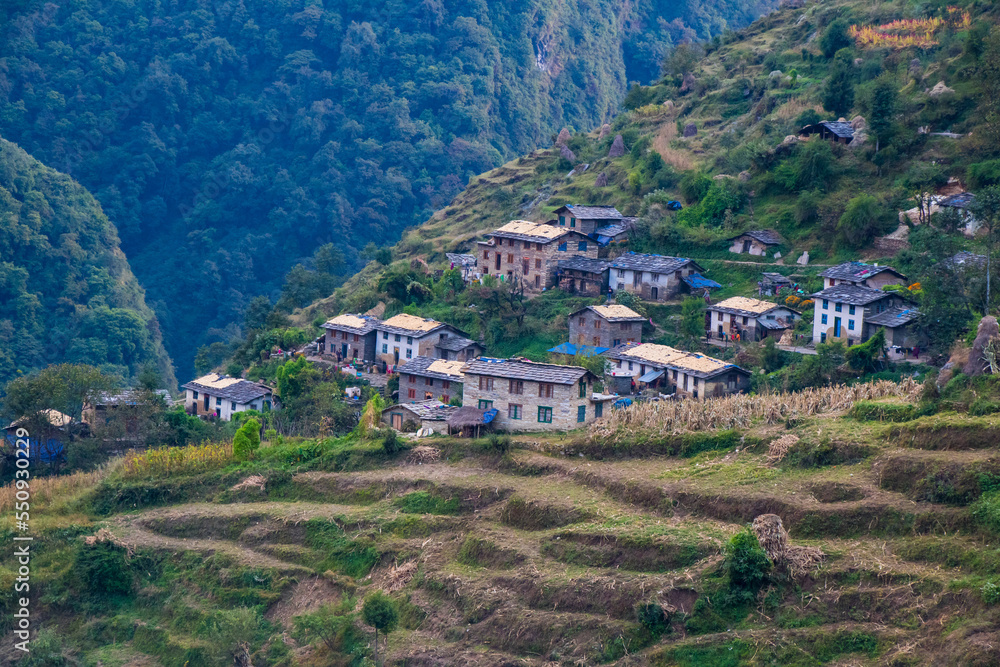 Village Community in the Hills of HImalayas Nepal Darchula