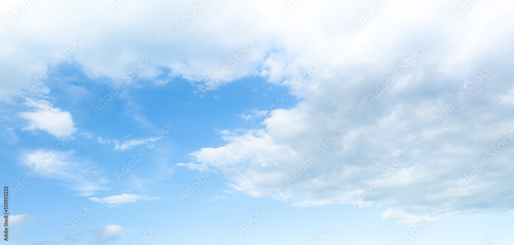 Fototapeta premium Clouds and sky,blue sky background with tiny clouds. panorama