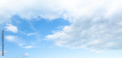 Clouds and sky,blue sky background with tiny clouds. panorama