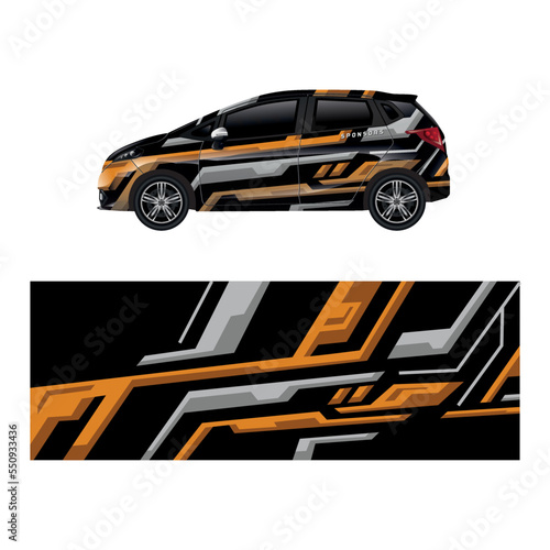 Car decal wrap design vector