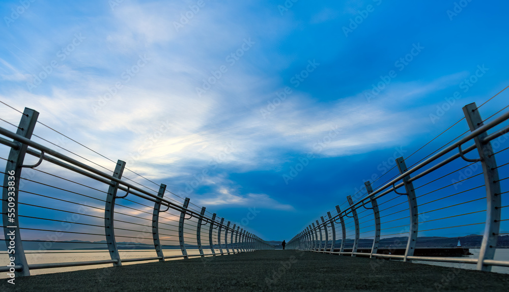 Fences on the top of a causeway Fences on the top of a causeway