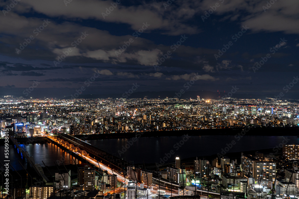 大阪 梅田スカイビル 空中庭園展望台からの夜景