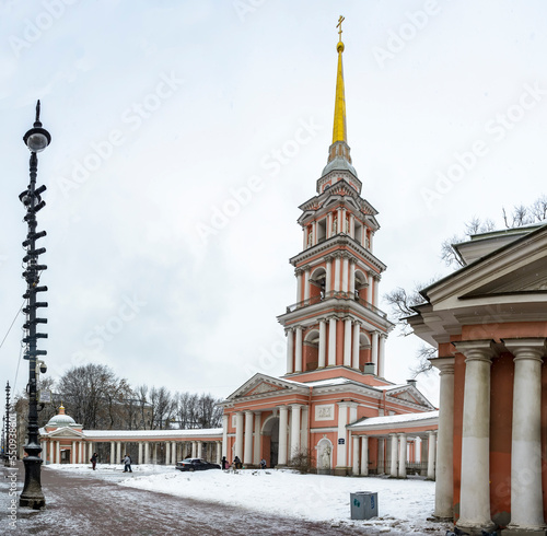 Holy Cross Cathedral - an Orthodox church in honor of the feast of the Exaltation of the Holy Cross stands on the corner of Ligovsky Prospekt and Obvodny Canal. photo