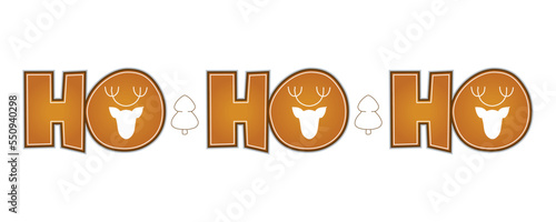 Saying ho ho ho, Merry Christmas text. Christmas lettering. Ho ho ho! Christmas theme. Design element for poster, banner, card, flyer. Vector illustration