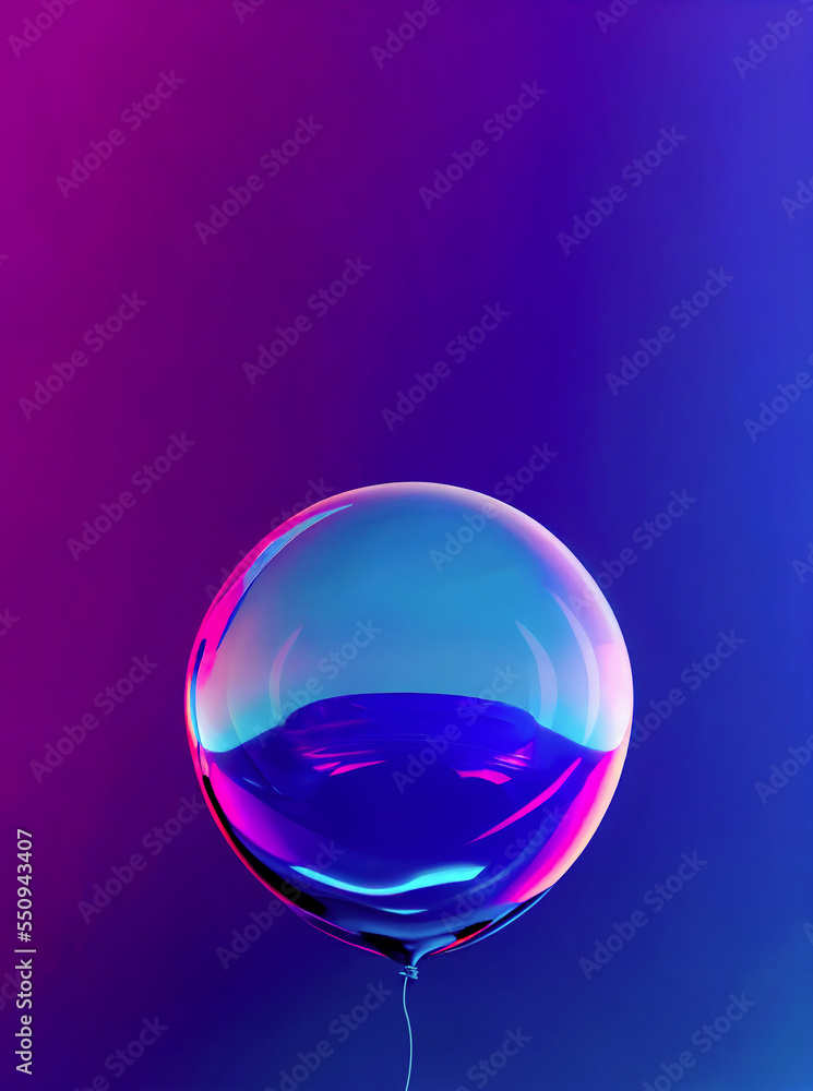 Colorful iridescent balloon on dark background Colorful iridescent balloon on dark background