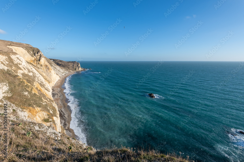 View of the Jurassic coast coastline in Dorset View of the Jurassic coast coastline in Dorset