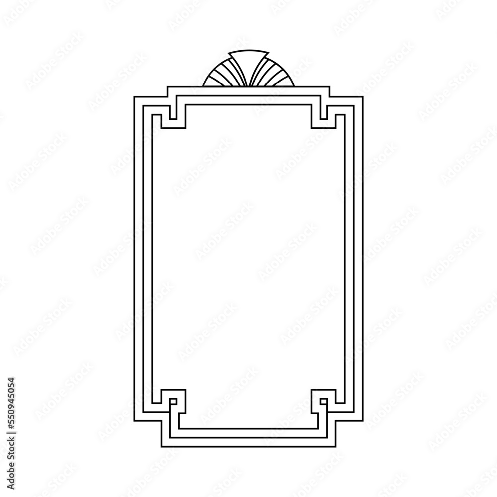 Art deco golden frames decorations, Golden art deco ornaments, retro geometric ornamental frame - classic luxurious gold frames, wedding invitation, celebration event Art deco golden frames decorations, Golden art deco ornaments, retro geometric ornamental frame - classic luxurious gold frames, wedding invitation, celebration event
