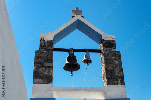 Bells in a chapel on the island of Symi. photo