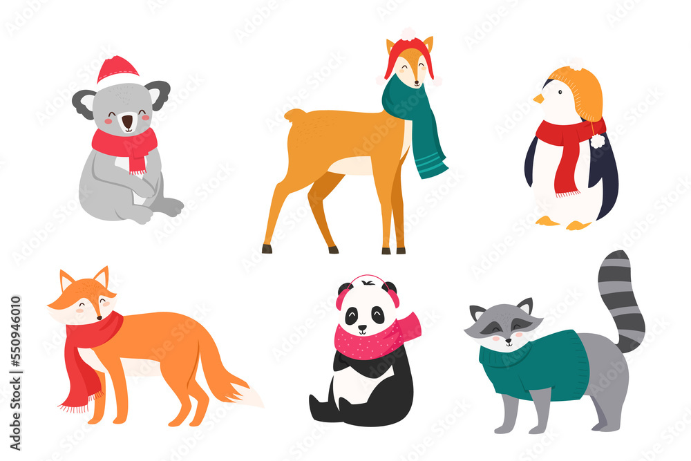 Winter And Christmas Animals Collection