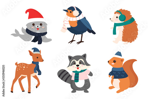 Winter And Christmas Animals Collection
