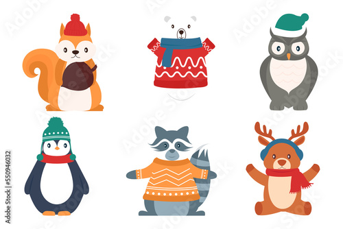 Winter And Christmas Animals Collection