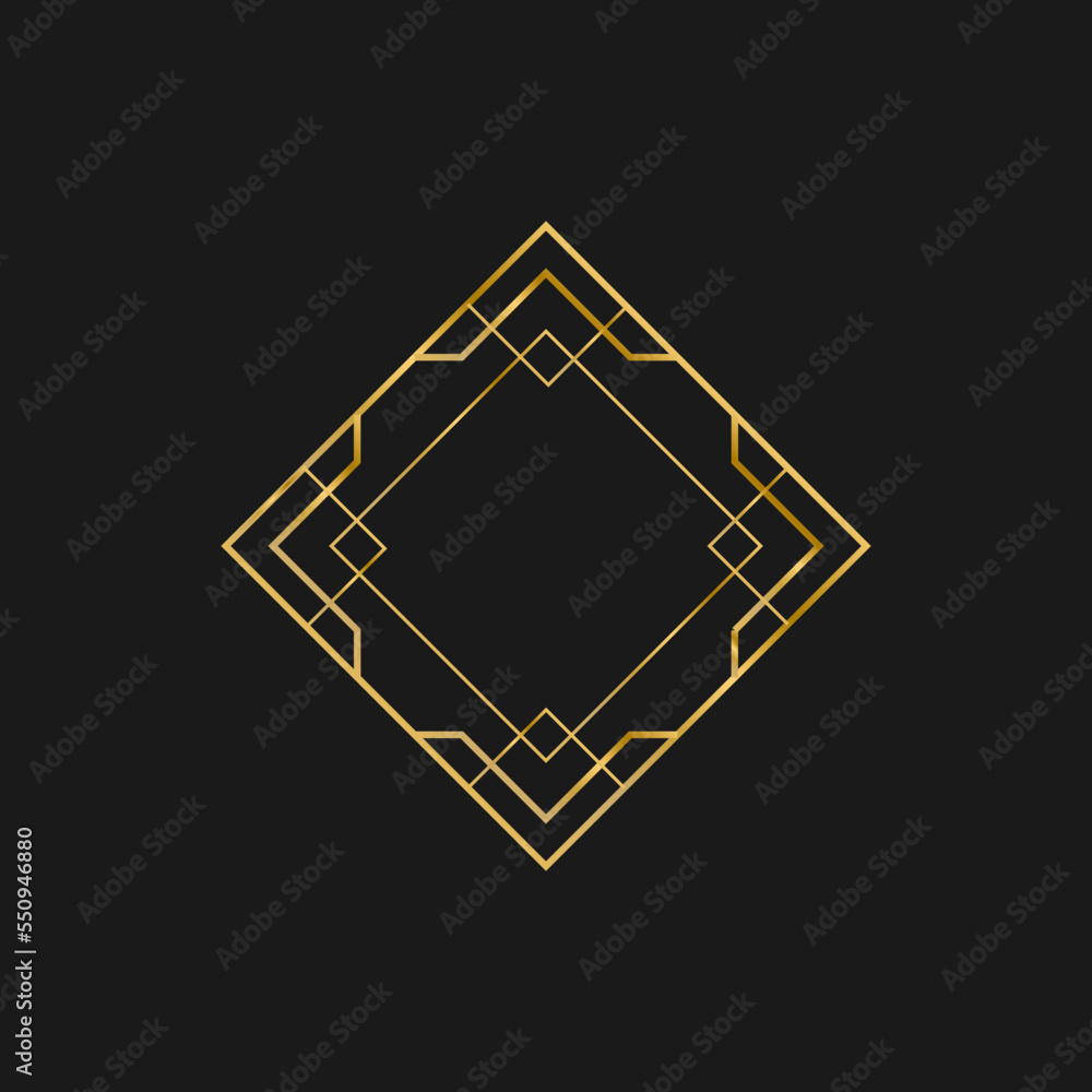 Art deco golden frames decorations, Golden art deco ornaments, retro geometric ornamental frame - classic luxurious gold frames, wedding invitation, celebration event Art deco golden frames decorations, Golden art deco ornaments, retro geometric ornamental frame - classic luxurious gold frames, wedding invitation, celebration event