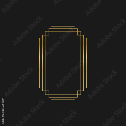 Art deco golden frames decorations, Golden art deco ornaments, retro geometric ornamental frame - classic luxurious gold frames, wedding invitation, celebration event