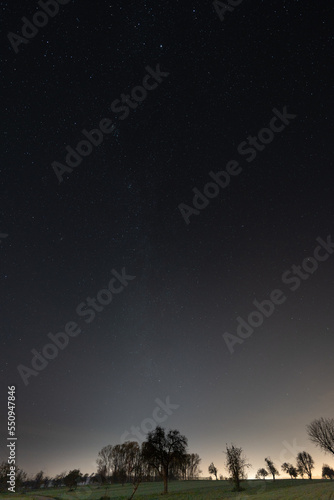 milkyway over small village