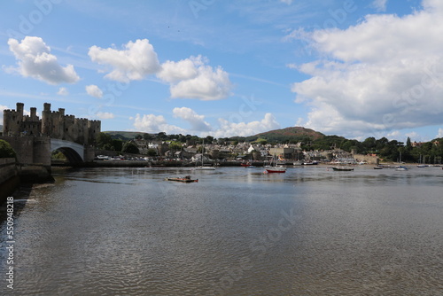 View to Conwy Castle and Conwy, Wales United Kingdom