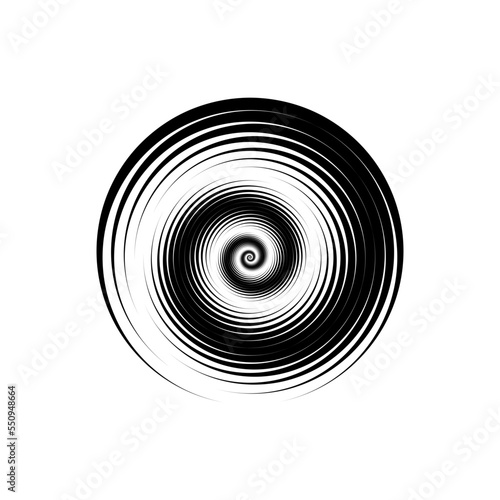 Vortex Circle logo abstract circle shape - spiral motion twirl twist curve rotation spin whirlpool radial warp geometric shape for businesses - spinning circle