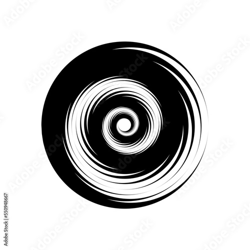 Vortex Circle logo abstract circle shape - spiral motion twirl twist curve rotation spin whirlpool radial warp geometric shape for businesses - spinning circle