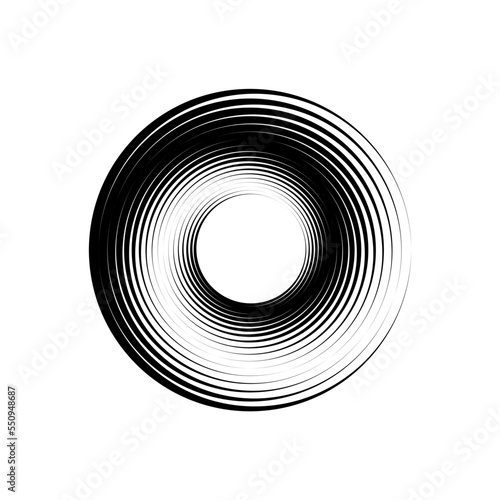 Vortex Circle logo abstract circle shape - spiral motion twirl twist curve rotation spin whirlpool radial warp geometric shape for businesses - spinning circle