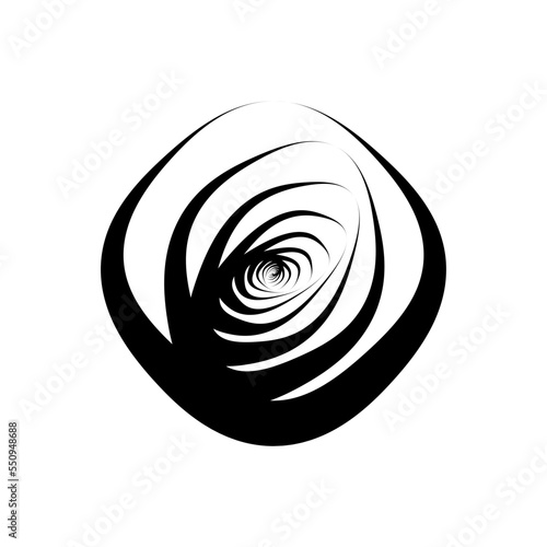 Vortex Circle logo abstract circle shape - spiral motion twirl twist curve rotation spin whirlpool radial warp geometric shape for businesses - spinning circle