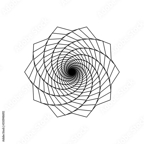 Vortex Spiral logo abstract circle shape - spiral motion twirl twist curve rotation spin whirlpool radial warp geometric shape for businesses - spinning circle