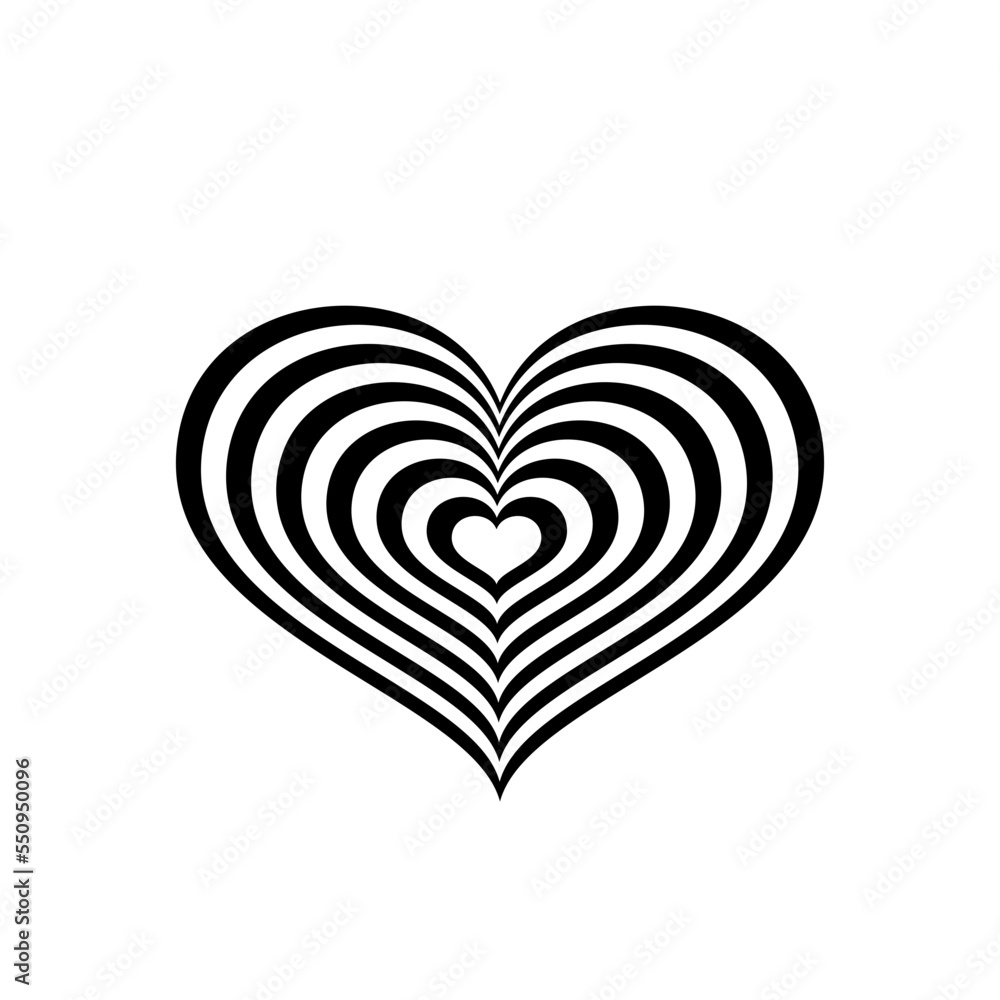 Heart logo - Love symbol Valentines day romantic celebration wedding passion health marriage web care emotion feeling - couple dating, optical illusion
