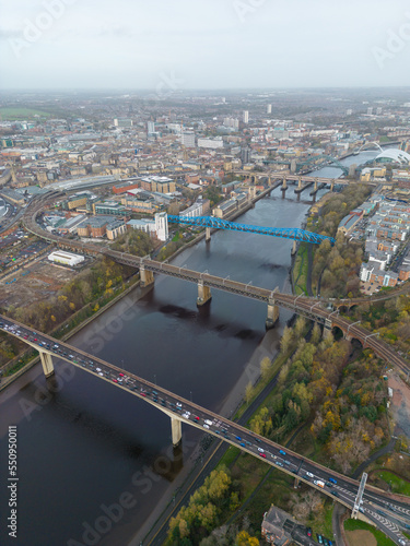 Aerial view of the River Tyne, Newcastle upon Tyne